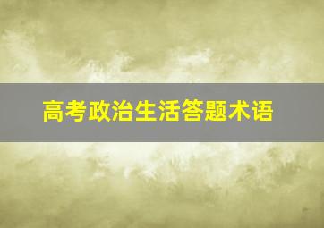 高考政治生活答题术语