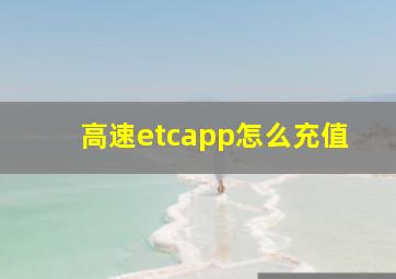 高速etcapp怎么充值