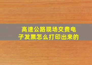 高速公路现场交费电子发票怎么打印出来的