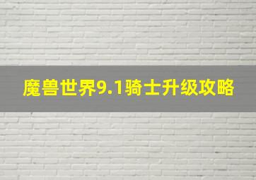 魔兽世界9.1骑士升级攻略