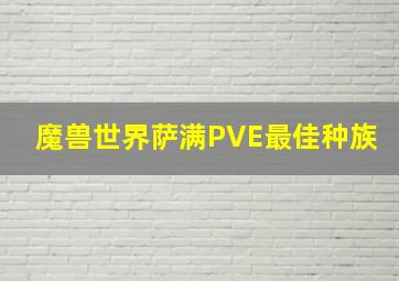 魔兽世界萨满PVE最佳种族