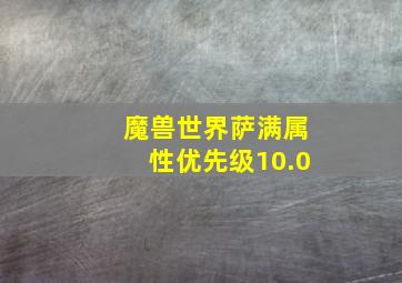 魔兽世界萨满属性优先级10.0