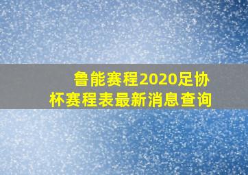 鲁能赛程2020足协杯赛程表最新消息查询