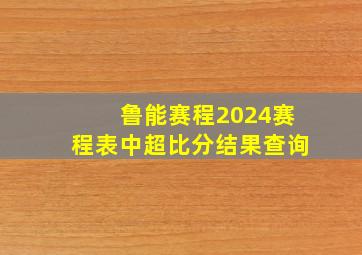 鲁能赛程2024赛程表中超比分结果查询