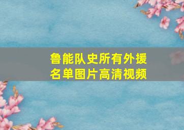 鲁能队史所有外援名单图片高清视频