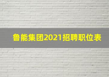 鲁能集团2021招聘职位表