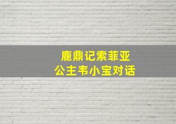 鹿鼎记索菲亚公主韦小宝对话