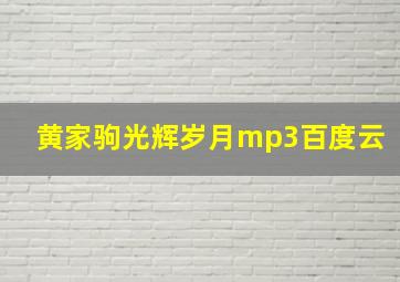 黄家驹光辉岁月mp3百度云