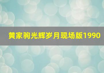 黄家驹光辉岁月现场版1990