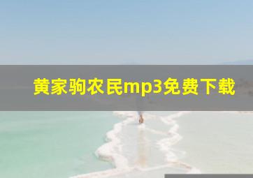 黄家驹农民mp3免费下载