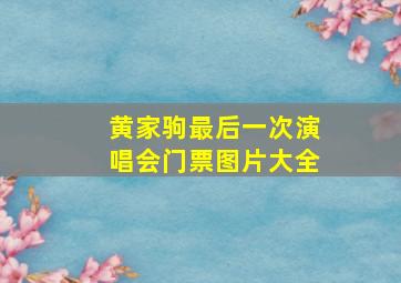 黄家驹最后一次演唱会门票图片大全