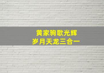 黄家驹歌光辉岁月天龙三合一