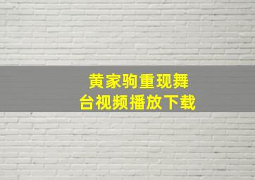 黄家驹重现舞台视频播放下载