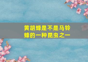 黄胡蜂是不是马铃蜂的一种昆虫之一