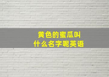 黄色的蜜瓜叫什么名字呢英语