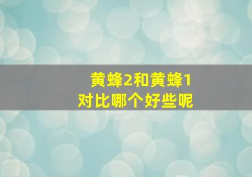 黄蜂2和黄蜂1对比哪个好些呢