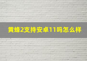 黄蜂2支持安卓11吗怎么样