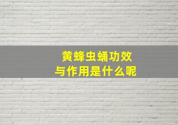 黄蜂虫蛹功效与作用是什么呢