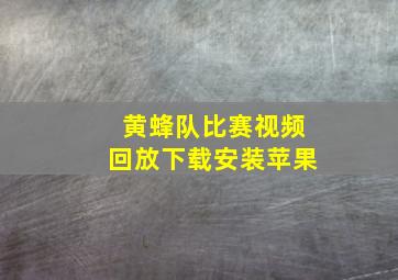 黄蜂队比赛视频回放下载安装苹果