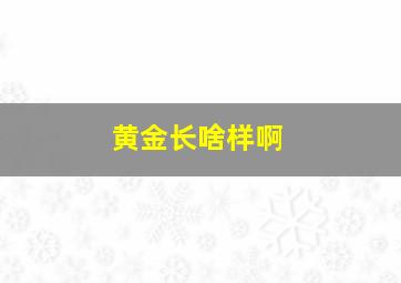 黄金长啥样啊