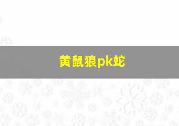 黄鼠狼pk蛇