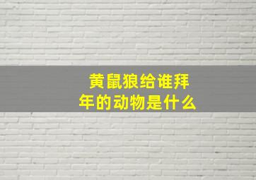 黄鼠狼给谁拜年的动物是什么