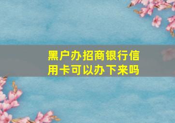 黑户办招商银行信用卡可以办下来吗