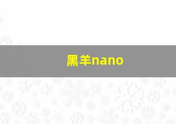 黑羊nano