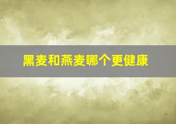 黑麦和燕麦哪个更健康