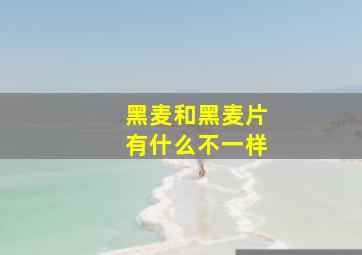 黑麦和黑麦片有什么不一样