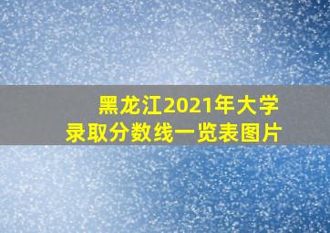 黑龙江2021年大学录取分数线一览表图片