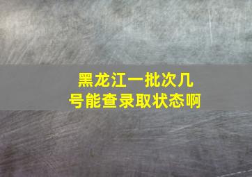 黑龙江一批次几号能查录取状态啊