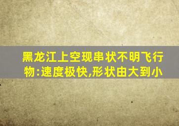 黑龙江上空现串状不明飞行物:速度极快,形状由大到小