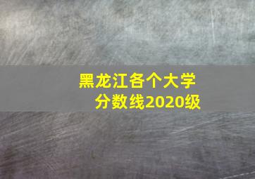 黑龙江各个大学分数线2020级