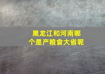 黑龙江和河南哪个是产粮食大省呢