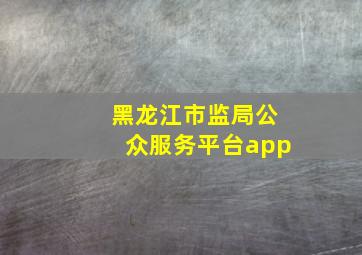 黑龙江市监局公众服务平台app