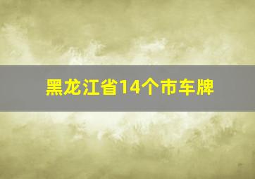 黑龙江省14个市车牌