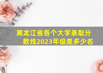 黑龙江省各个大学录取分数线2023年级是多少名