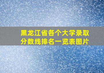 黑龙江省各个大学录取分数线排名一览表图片