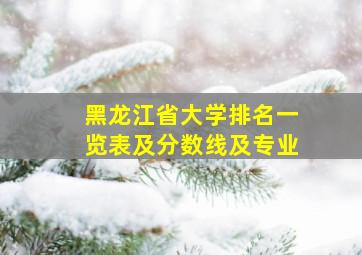 黑龙江省大学排名一览表及分数线及专业