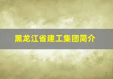 黑龙江省建工集团简介