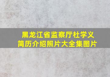 黑龙江省监察厅杜学义简历介绍照片大全集图片