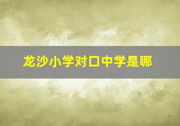 龙沙小学对口中学是哪